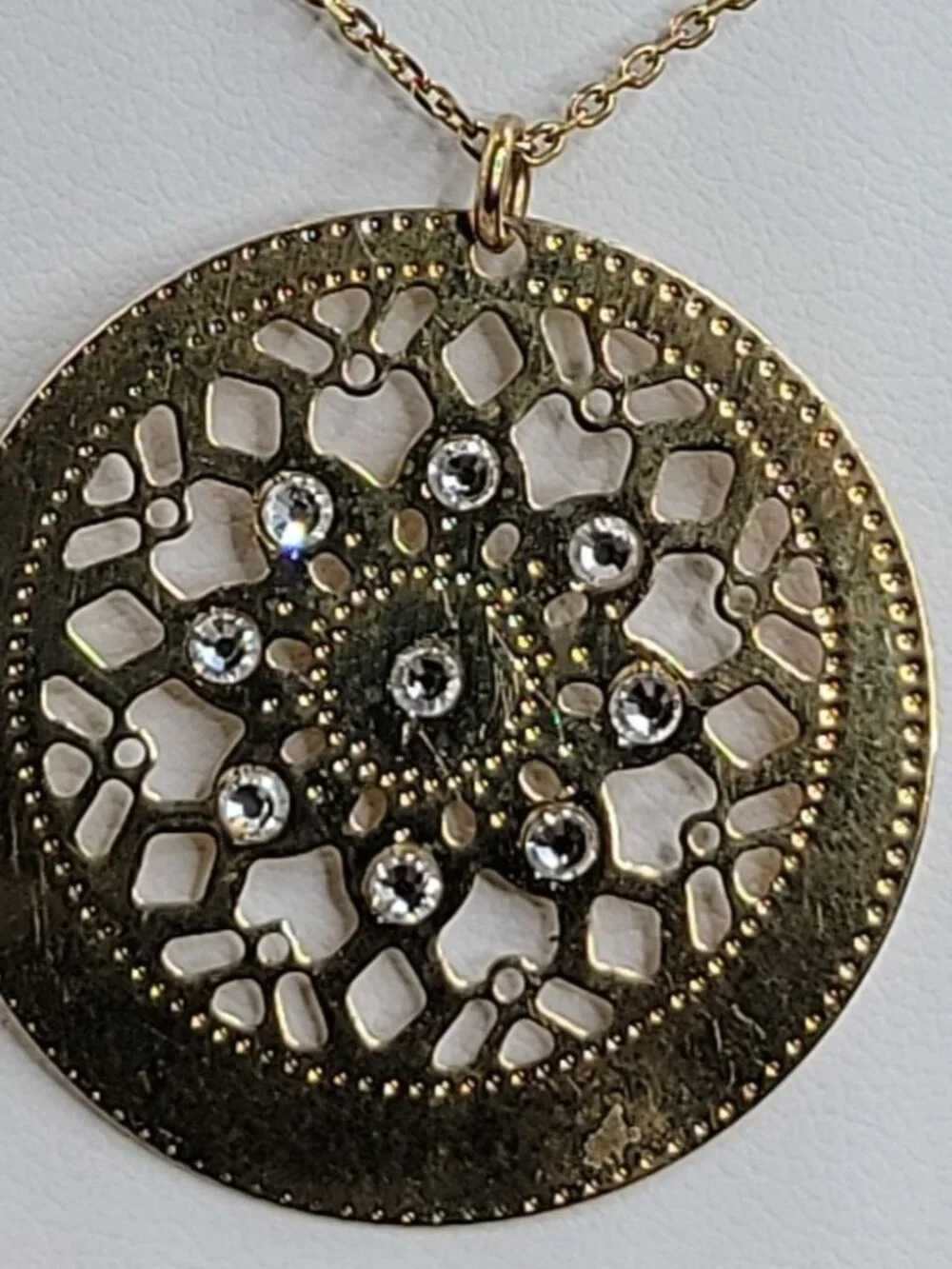 Golden Clef Sterling Silver Snowflake Pendant Necklace Vermeil 925 AR 1758 AR It